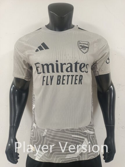 Player version 2026-2027 Arsenal Goalkeeper Light Gray Soccer Jersey AAA