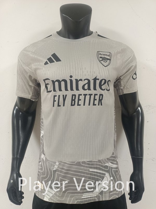 Player version 2026-2027 Arsenal Goalkeeper Light Gray Soccer Jersey AAA