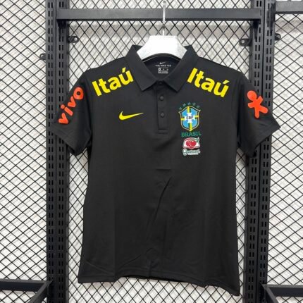 2026-2027  Brazil Black Soccer Polo Jersey AAA