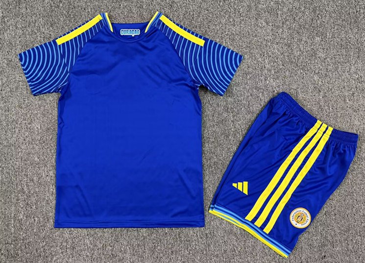 2026-27 Curaçao Home Blue Kids/Youth Soccer Uniform - Image 2