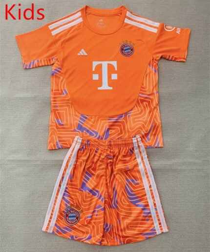 2026-2027  Bayern Goalkeeper Orange kids/youth  Soccer uniform