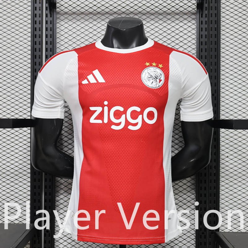 Player Version 26-27 Ajax Home White Red Soccer Jersey