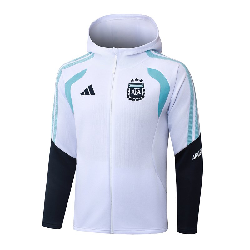 26-27 Argentina White Thailand Soccer Jacket Uniform With Hat - Image 2