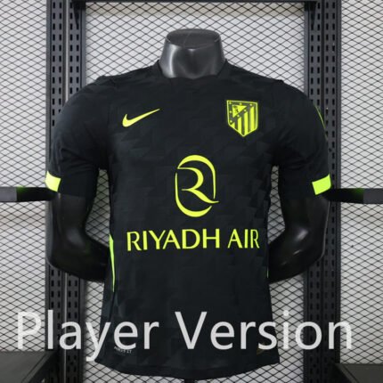 Player version 26-27 Atletico Madrid Away Black Green Soccer Jersey AAA