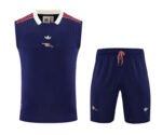 2025-26 Retro version Arsenal Royal Blue Vest Soccer Uniform