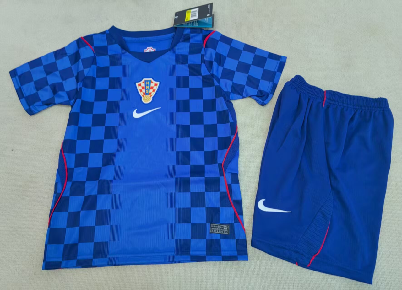 c708d492 Player version 2026-2027 Croatia Away Blue Kids/Youth Soccer Uniform - Image 1