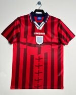 1998 Retro England Away Red Soccer Jersey