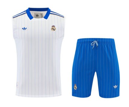 2026-27 Retro version Real Madrid White Vest Soccer Uniform