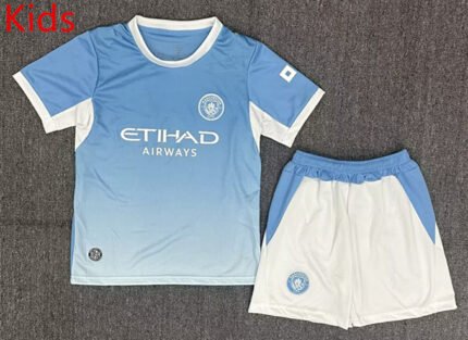 2026-2027  Manchester City  Home Blue kids/youth  Soccer uniform