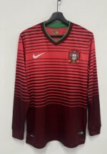 2014 Retro Version Portugal Home Red  Long Sleeve  Jersey AAA