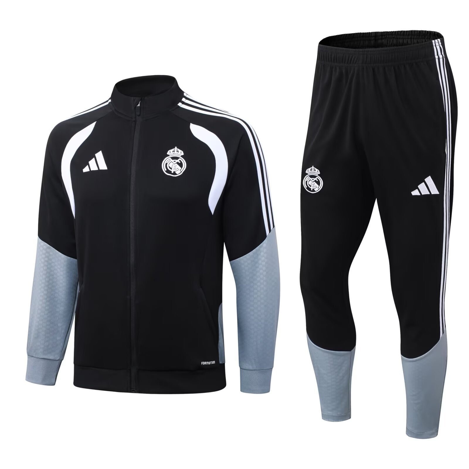 psc (5) 26-27 Real Madrid Black Thailand Soccer Jacket Uniform - Image 1